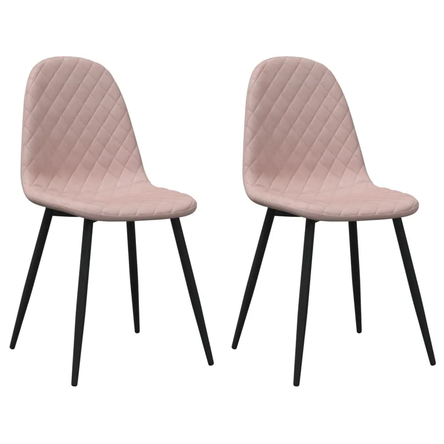 Chaises à manger lot de 2 rose velours - 2
