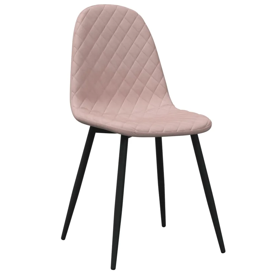 Chaises à manger lot de 2 rose velours - 3