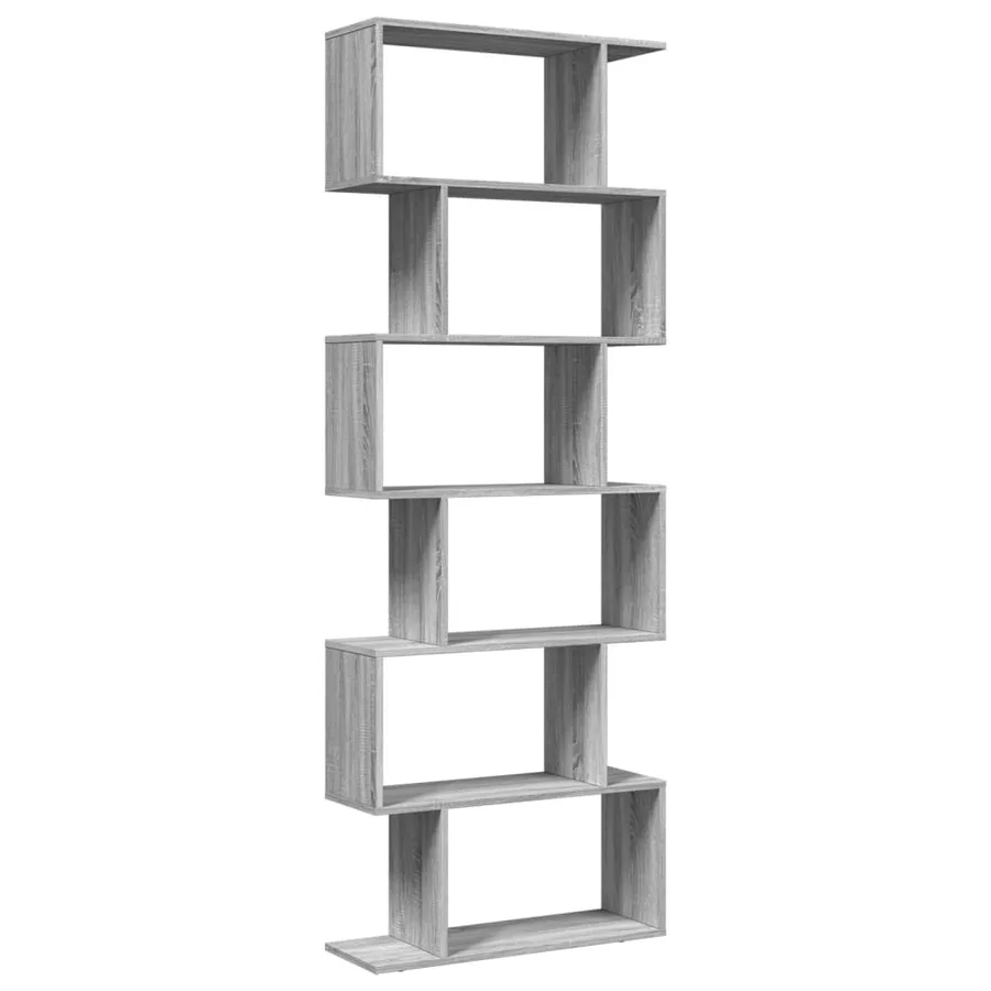 Étagère séparatrice de pièce 6 niveaux sonoma gris 70x24x193 cm - 2