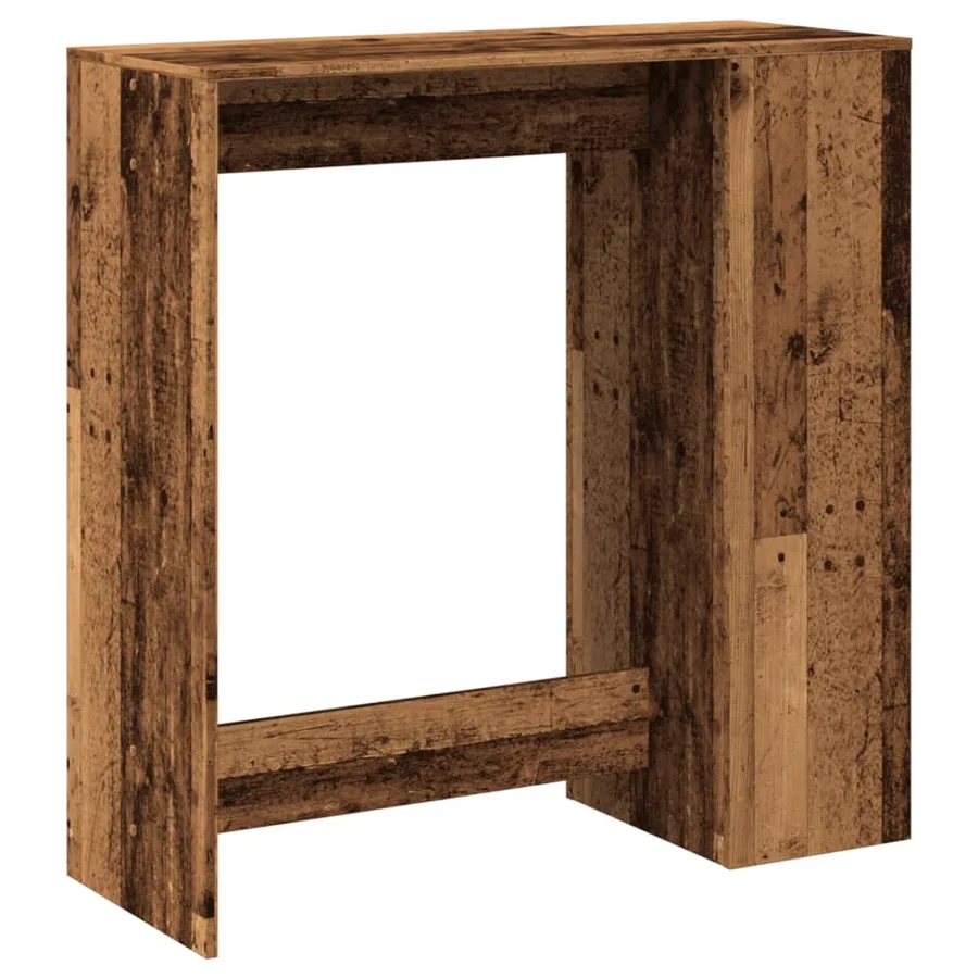 Table de bar avec étagères vieux bois bois d'ingénierie - 7