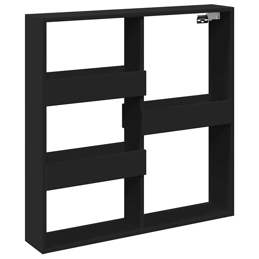 Armoire murale noir 80x15x80 cm bois d'ingénierie - 2
