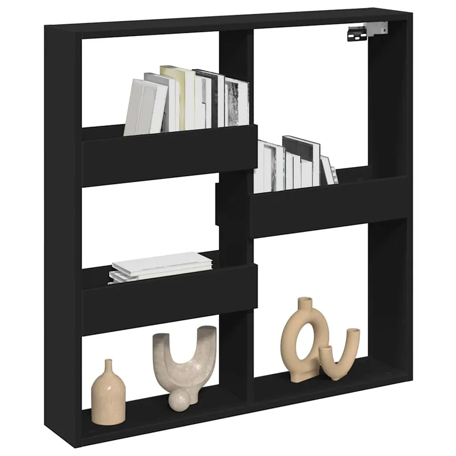 Armoire murale noir 80x15x80 cm bois d'ingénierie - 3