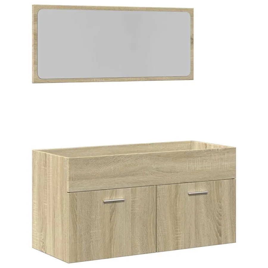 Ensemble de meubles de salle de bain 2 pcs chêne sonoma - 2