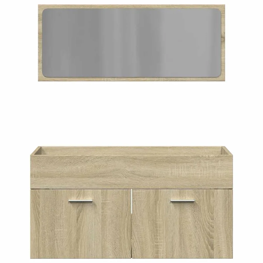 Ensemble de meubles de salle de bain 2 pcs chêne sonoma - 4