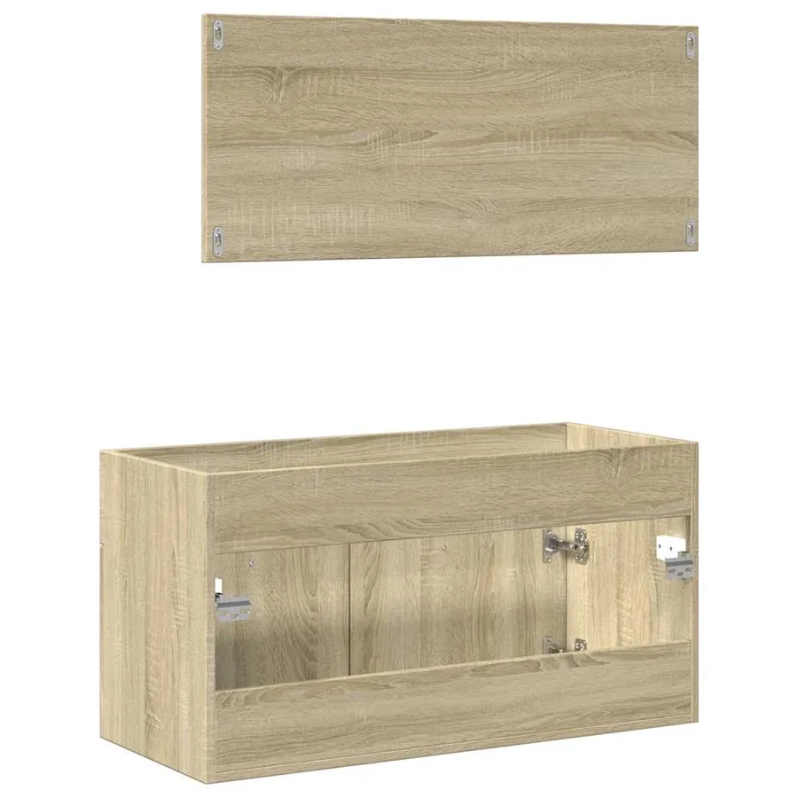 Ensemble de meubles de salle de bain 2 pcs chêne sonoma - 6