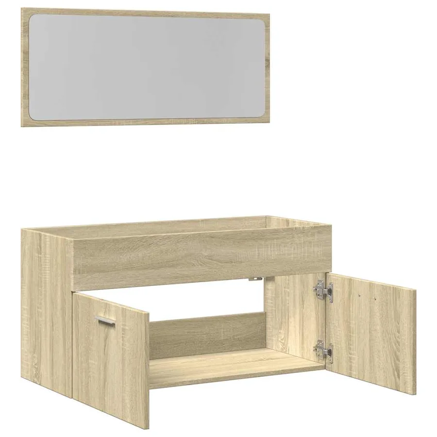 Ensemble de meubles de salle de bain 2 pcs chêne sonoma - 8