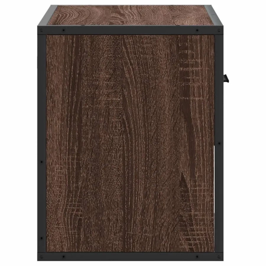 Meuble TV chêne brun 60x31x39,5 cm bois d'ingénierie et métal - 5