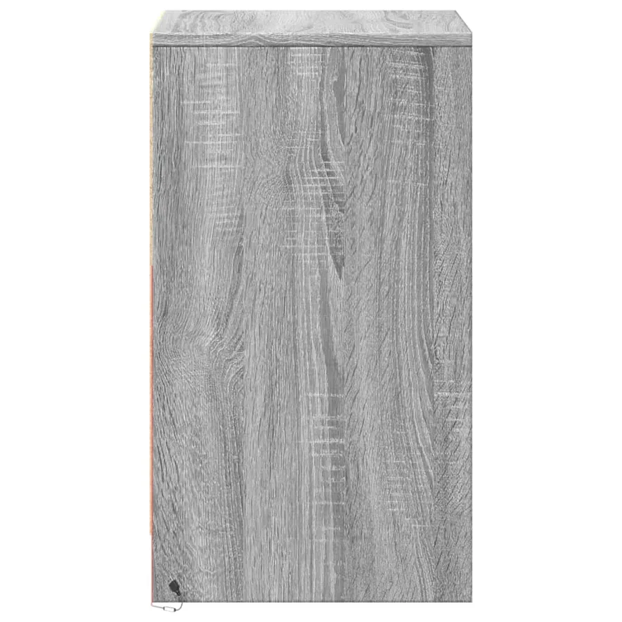 Armoires de chevet et lumières LED 2 pcs sonoma gris - 7