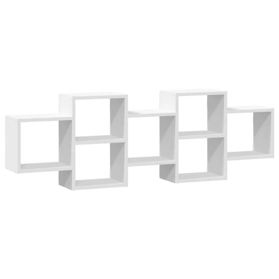 Étagère murale blanc 129x18x42 cm bois d'ingénierie - 2
