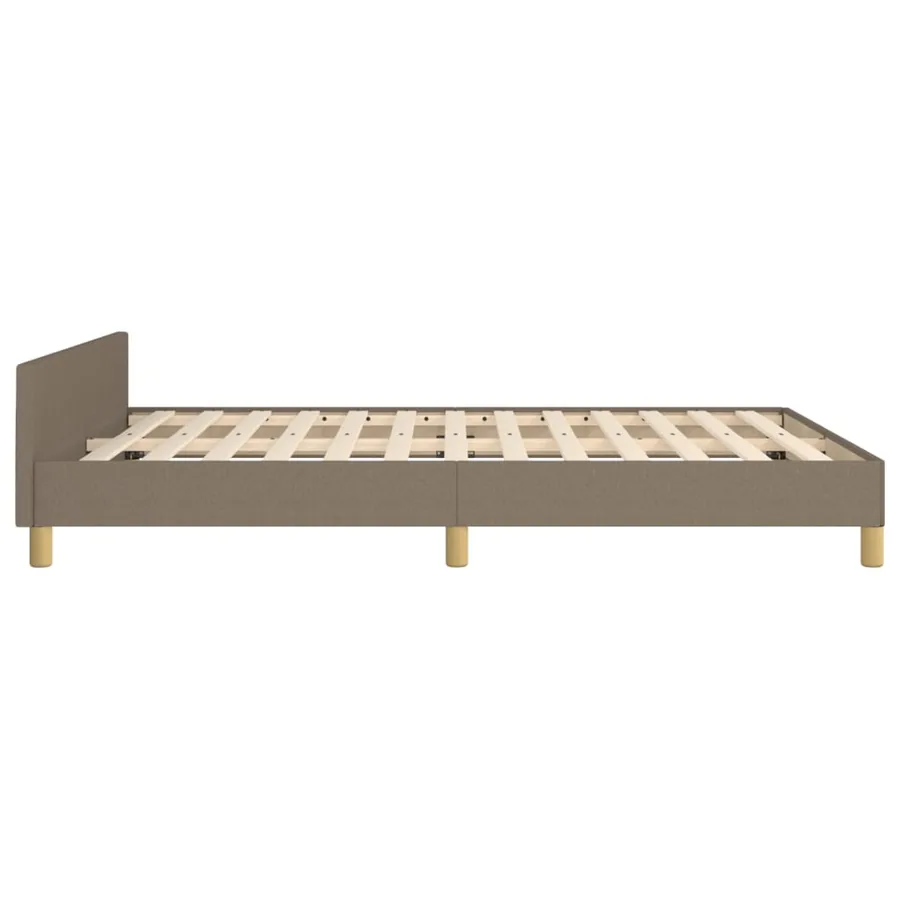 Cadre de lit sans matelas taupe 140x190 cm tissu - 7