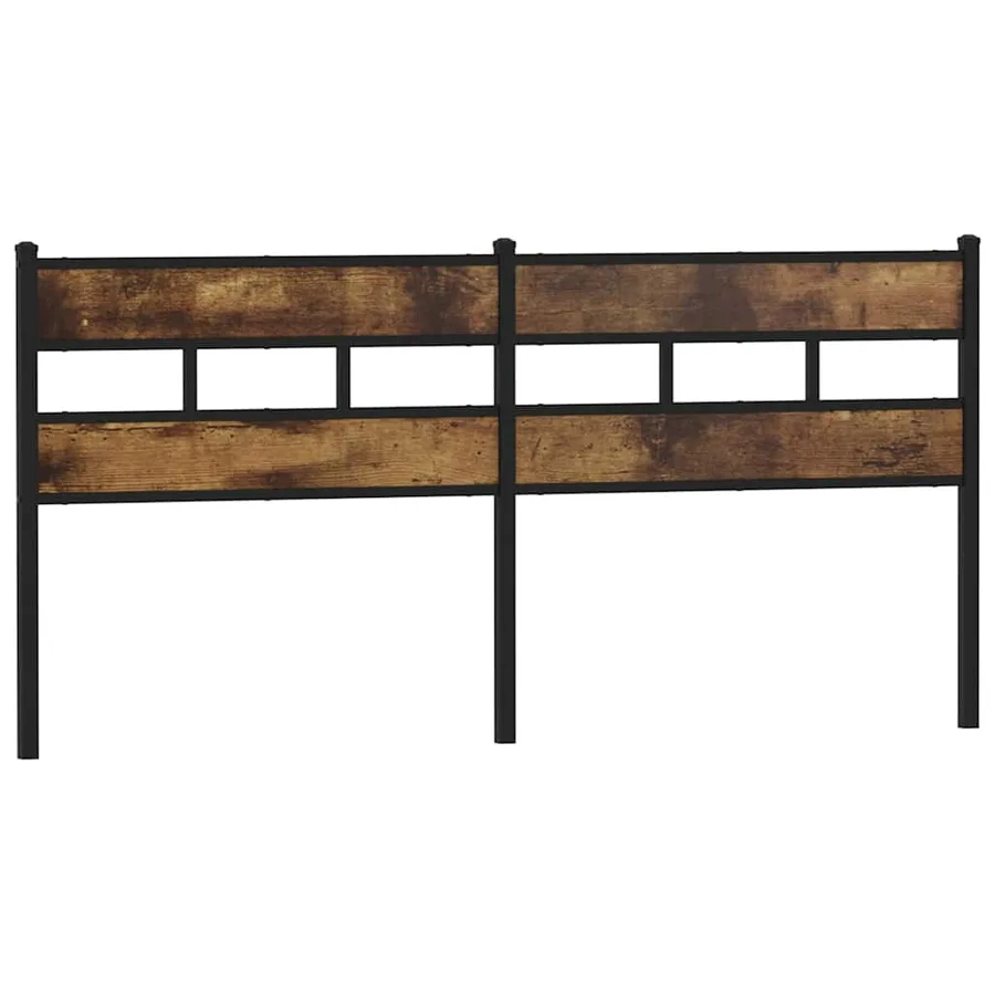 Tête de lit de remplacement chêne fumé 200 cm fer et bois d'ingénierie - 2