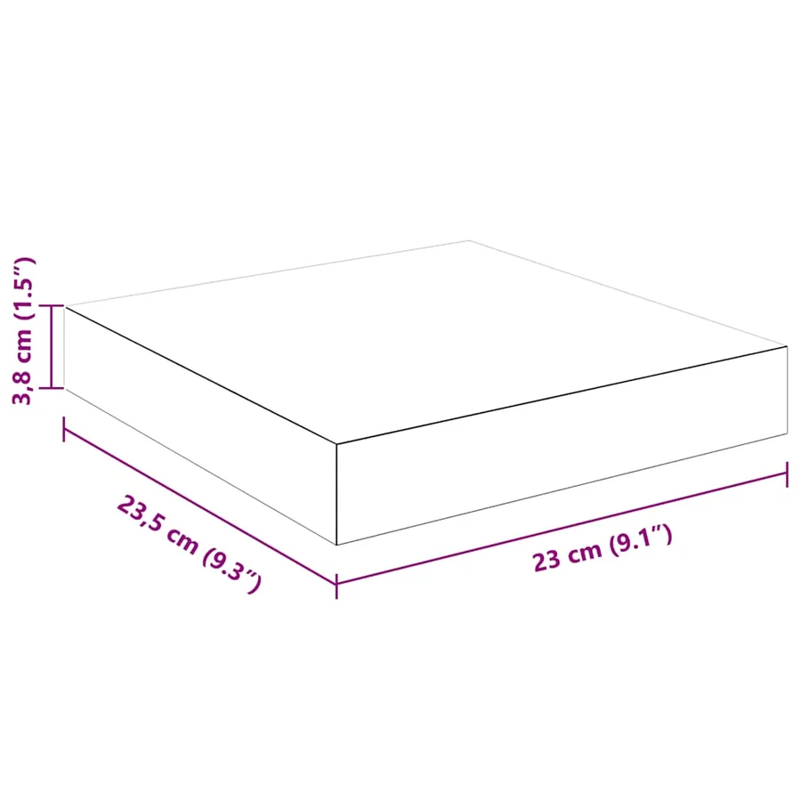 Étagère murale flottante 4 pcs Blanc brillant 23x23,5x3,8cm MDF - 15