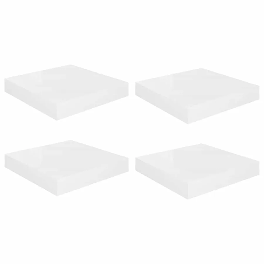 Étagère murale flottante 4 pcs Blanc brillant 23x23,5x3,8cm MDF - 2