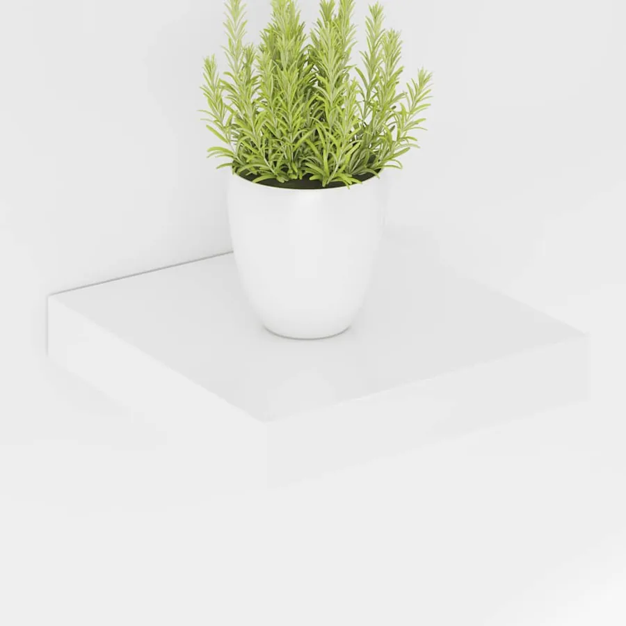 Étagère murale flottante 4 pcs Blanc brillant 23x23,5x3,8cm MDF - 4