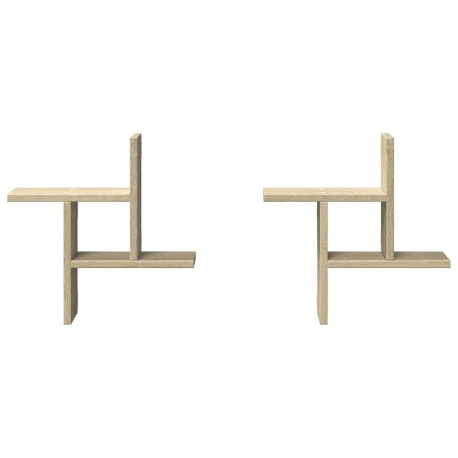 Étagères murales 2pcs chêne sonoma 38x12x38cm bois d'ingénierie - 5