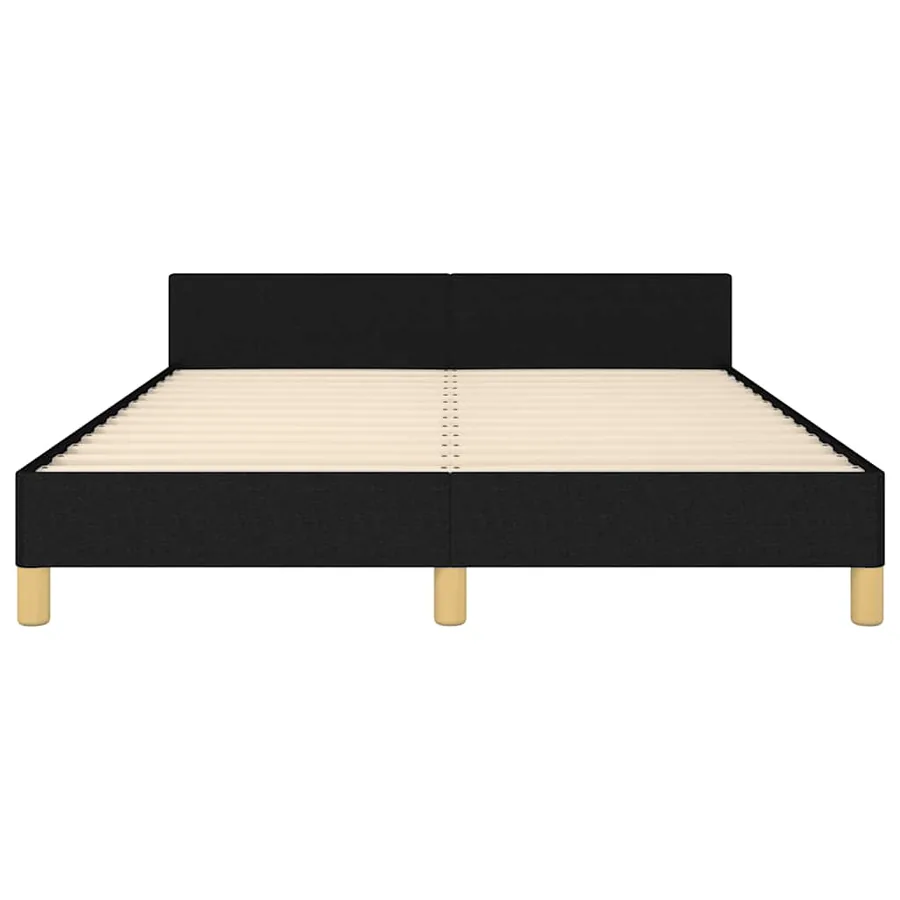 Cadre de lit sans matelas noir 140x190 cm tissu - 5
