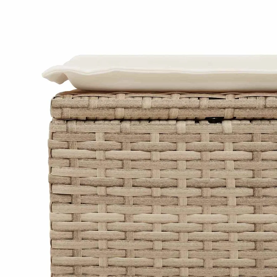 Salon de jardin avec coussins 9 pcs beige résine tressée - 13