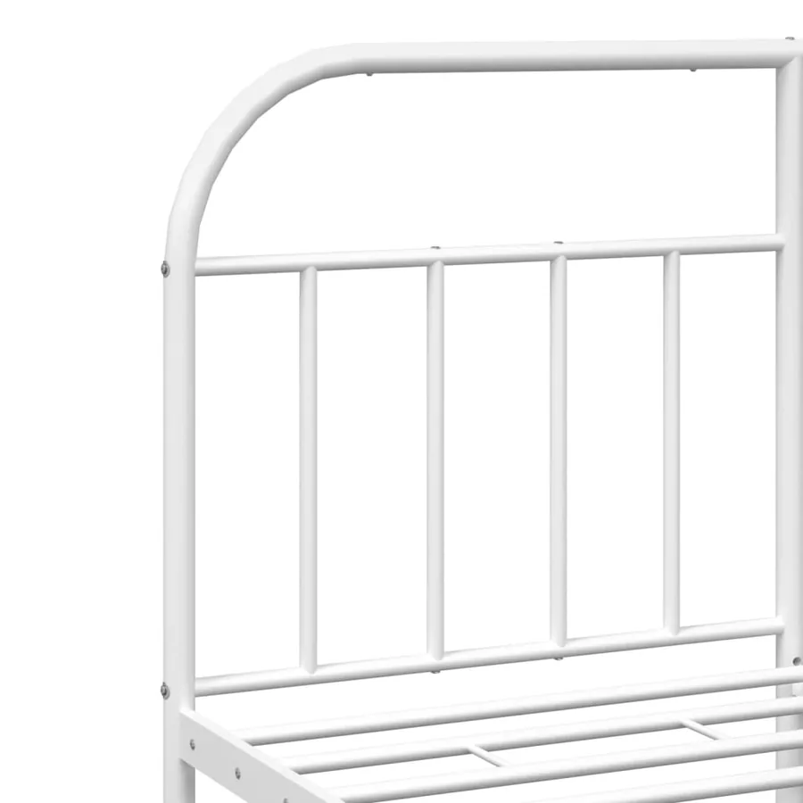 Cadre de lit métal sans matelas et tête de lit blanc 140x190 cm - 9