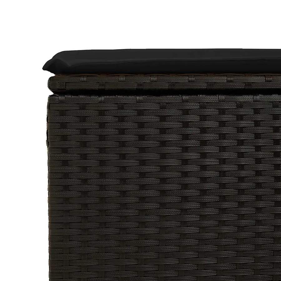 Salon de jardin 8 pcs avec coussins noir résine tressée - 15