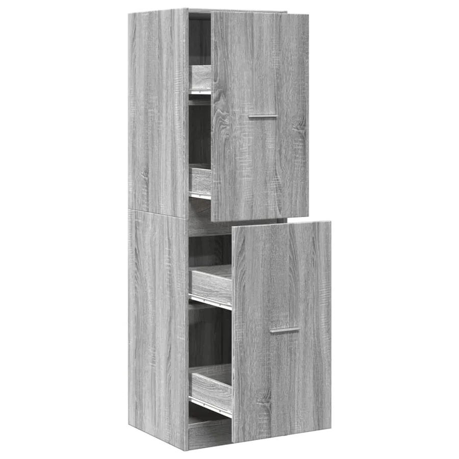 Armoire apothicaire sonoma gris 40x41x144,5cm bois d'ingénierie - 2