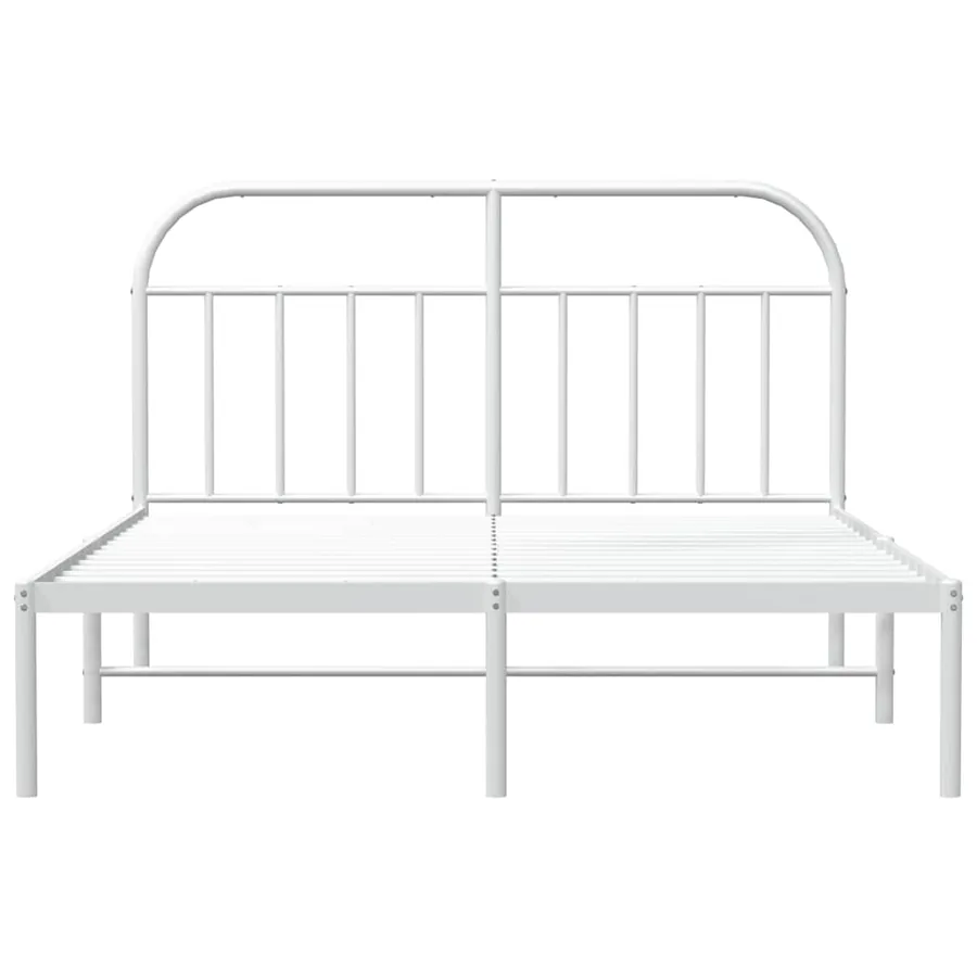 Cadre de lit métal sans matelas et tête de lit blanc 150x200 cm - 6