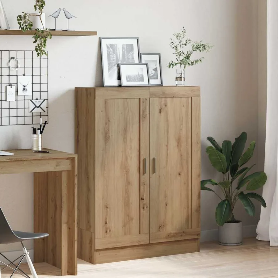 Bibliothèque chêne artisanal 82,5x30,5x115 cm bois d'ingénierie