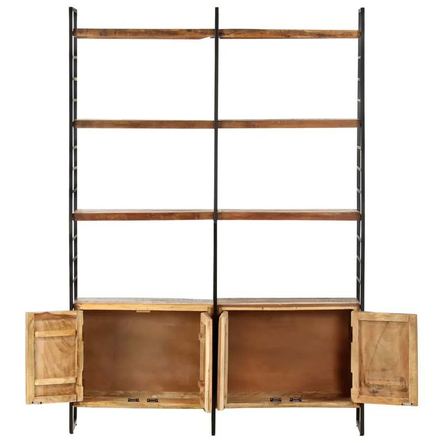 Bibliothèque 4 niveaux 124x30x180cm Bois solide de récupération - 3
