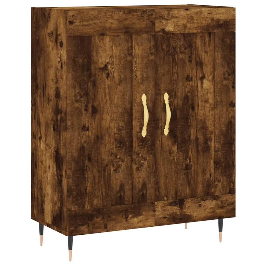 Buffet haut Chêne fumé 69,5x34x180 cm Bois d'ingénierie - 6