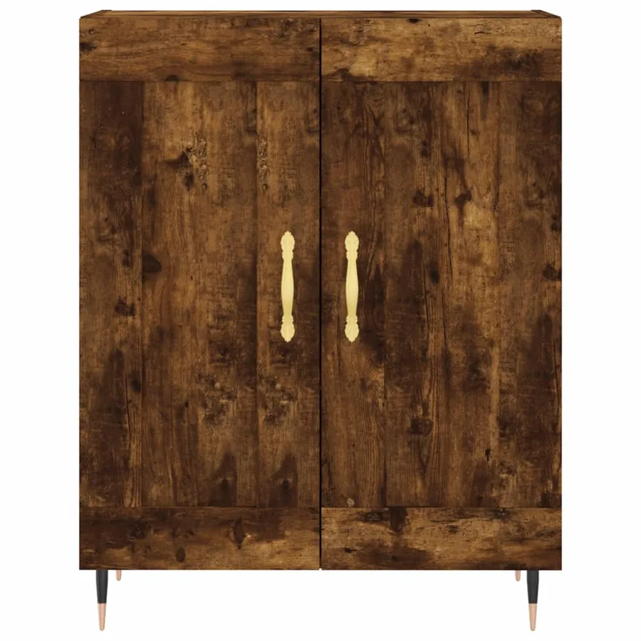 Buffet haut Chêne fumé 69,5x34x180 cm Bois d'ingénierie - 7