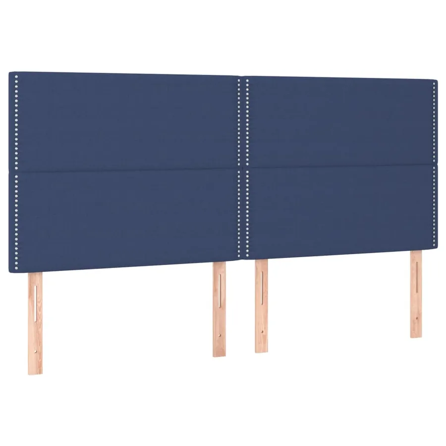 Tête de lit Bleu 200x5x118/128 cm Tissu - 2