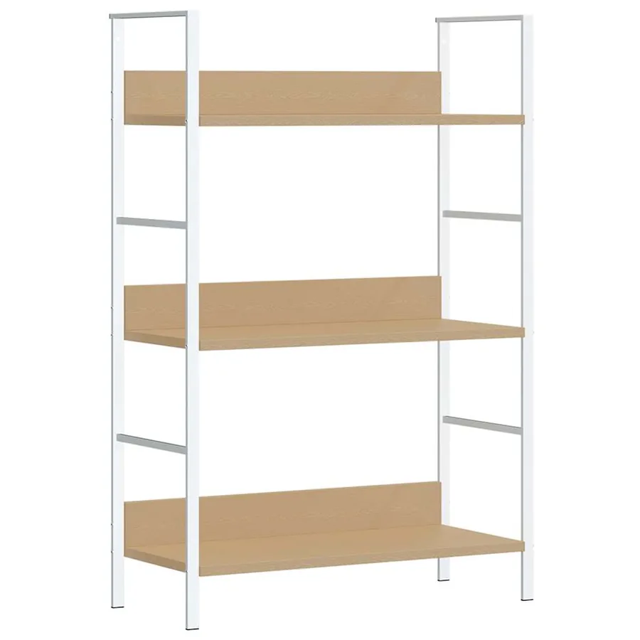 Bibliothèque à 3 niveaux chêne 60x27,6x90,5cm bois d'ingénierie - 2