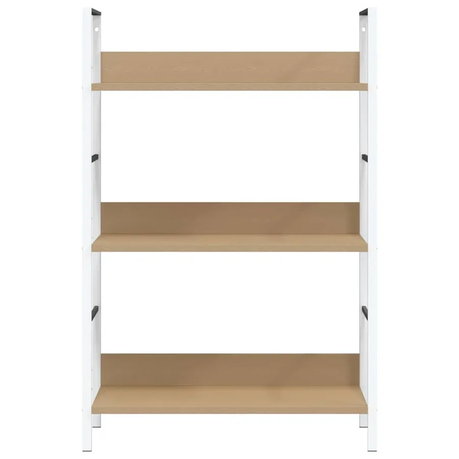 Bibliothèque à 3 niveaux chêne 60x27,6x90,5cm bois d'ingénierie - 5