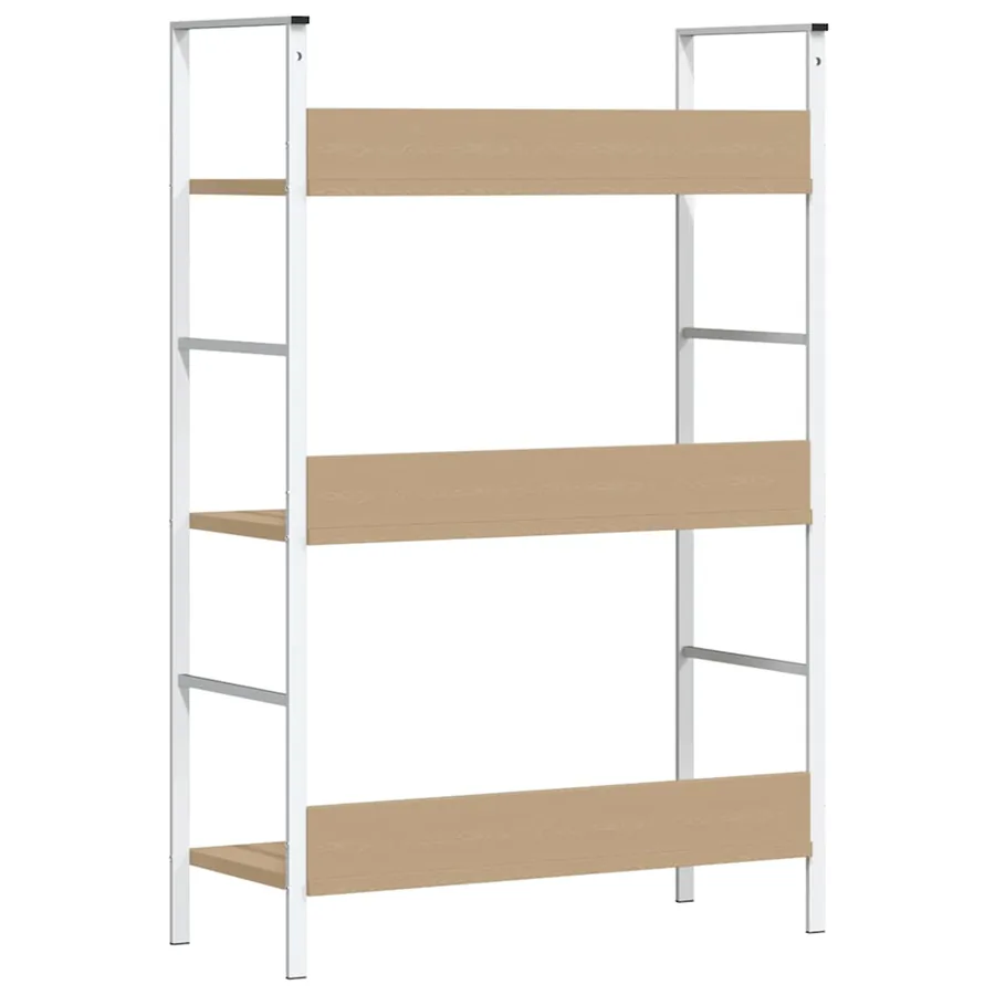 Bibliothèque à 3 niveaux chêne 60x27,6x90,5cm bois d'ingénierie - 7