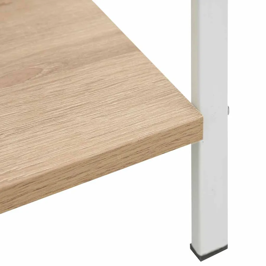 Bibliothèque à 3 niveaux chêne 60x27,6x90,5cm bois d'ingénierie - 8