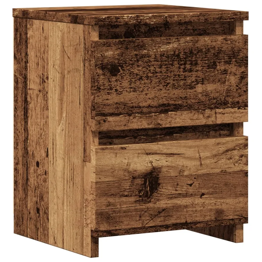Table de chevet vieux bois 30x30x40 cm bois d'ingénierie - 2
