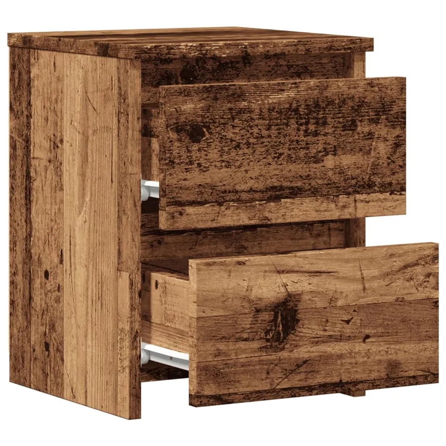 Table de chevet vieux bois 30x30x40 cm bois d'ingénierie - 9