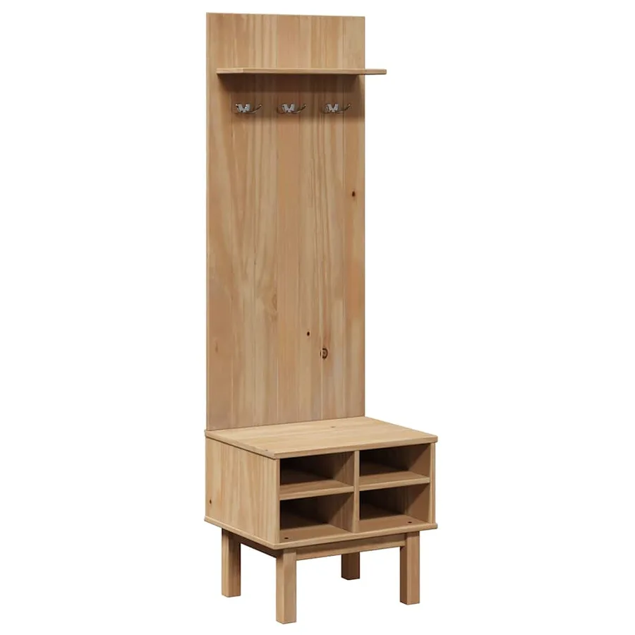 Meuble d'entrée OTTA 50x40x160 cm bois massif de pin - 2