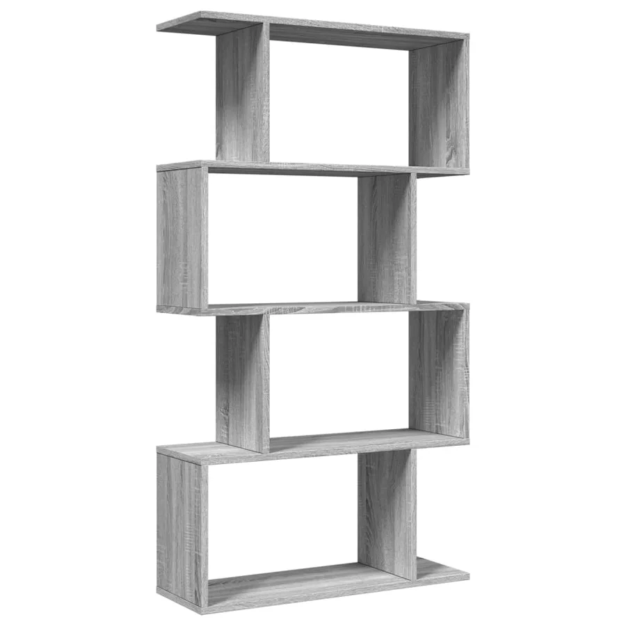 Étagère séparatrice de pièce 4 niveaux sonoma gris 70x24x129 cm - 6