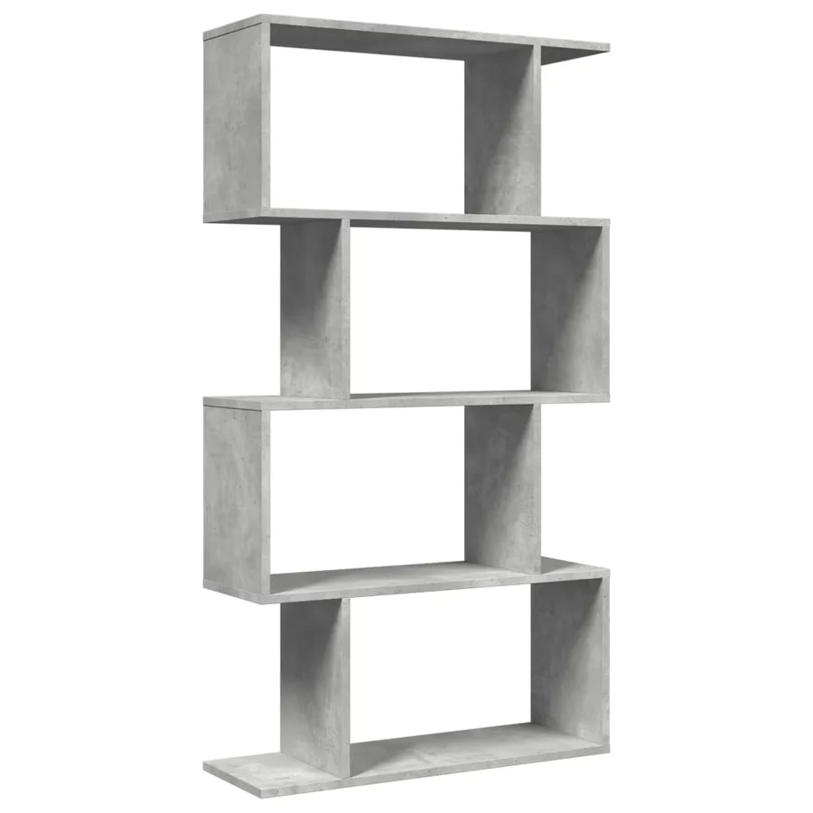 Étagère séparatrice de pièce à 4 niveaux gris béton 70x24x129cm - 2
