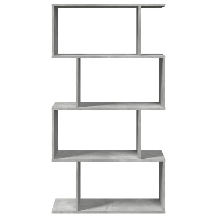 Étagère séparatrice de pièce à 4 niveaux gris béton 70x24x129cm - 5