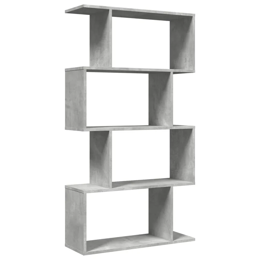 Étagère séparatrice de pièce à 4 niveaux gris béton 70x24x129cm - 6