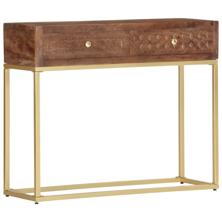 Table console 90 x 30 x 75 cm Bois de manguier massif - 10