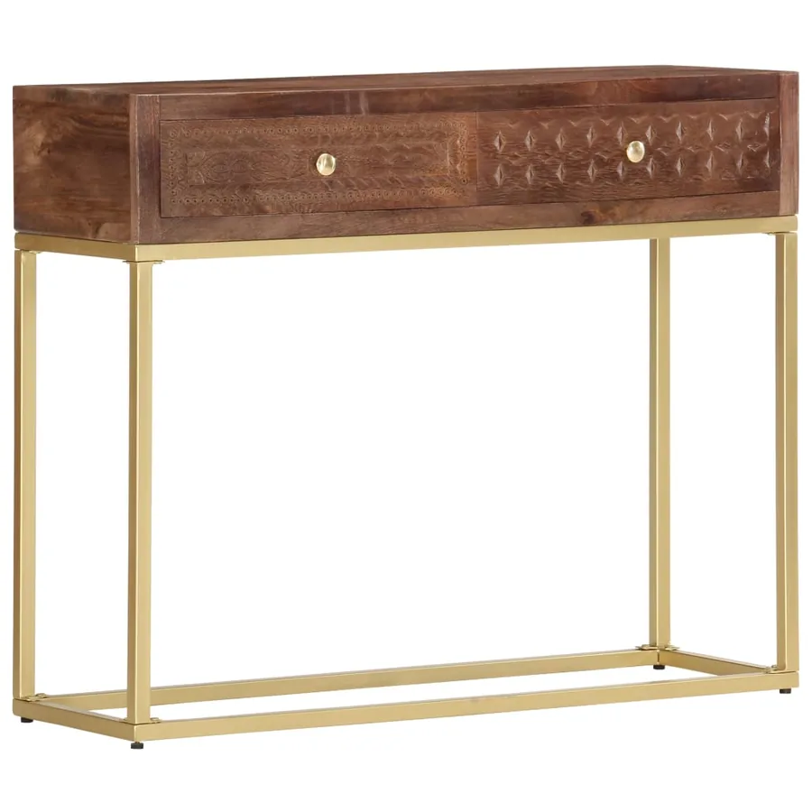 Table console 90 x 30 x 75 cm Bois de manguier massif - 12