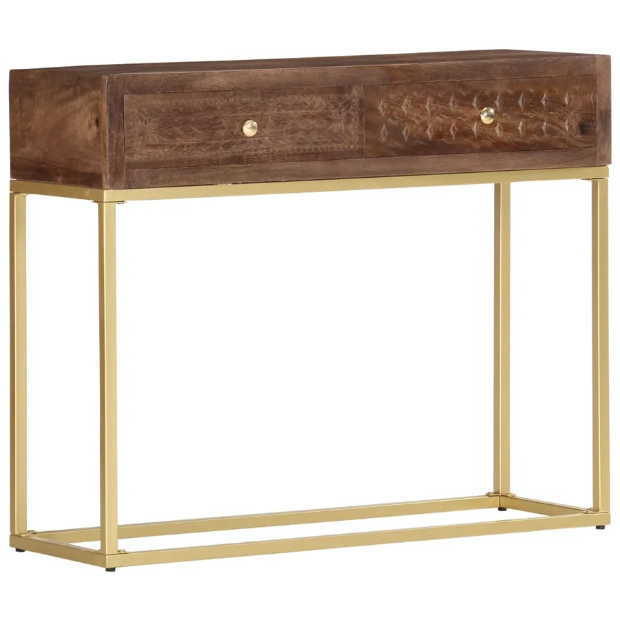 Table console 90 x 30 x 75 cm Bois de manguier massif - 9