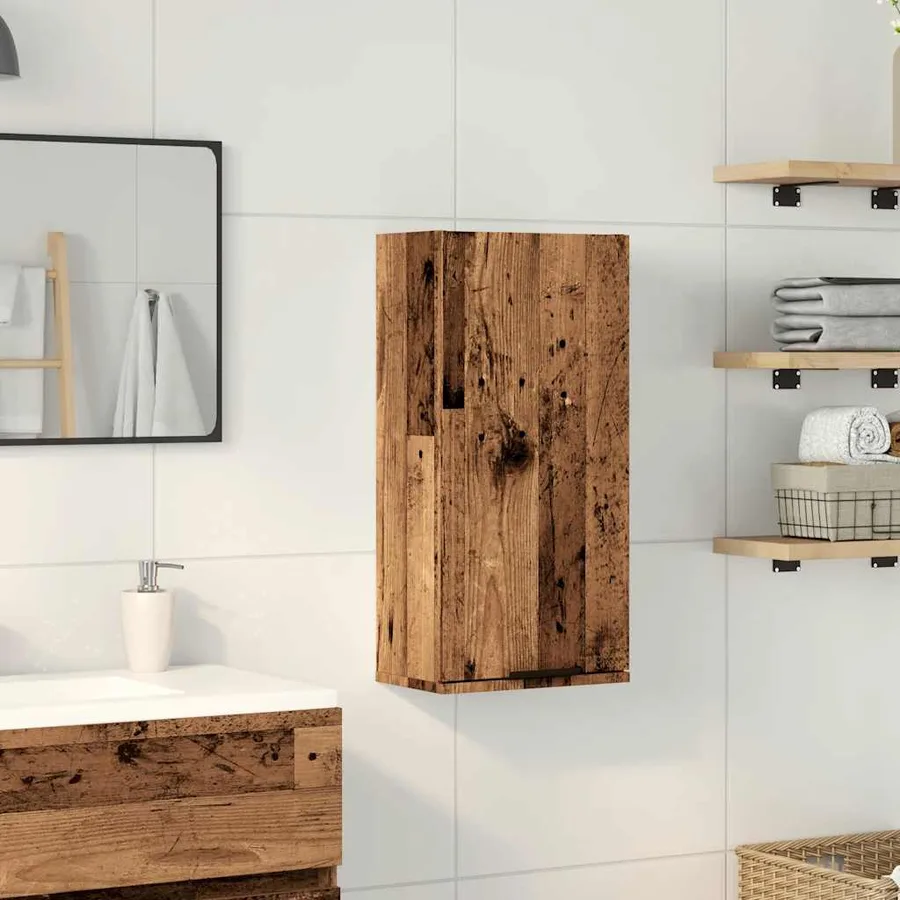 Armoire de salle de bain murale vieux bois 32x20x67 cm - 3