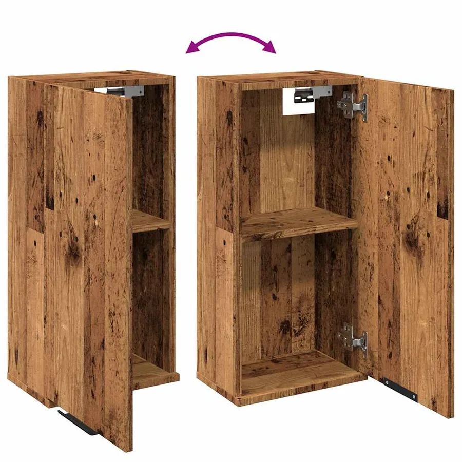Armoire de salle de bain murale vieux bois 32x20x67 cm - 7
