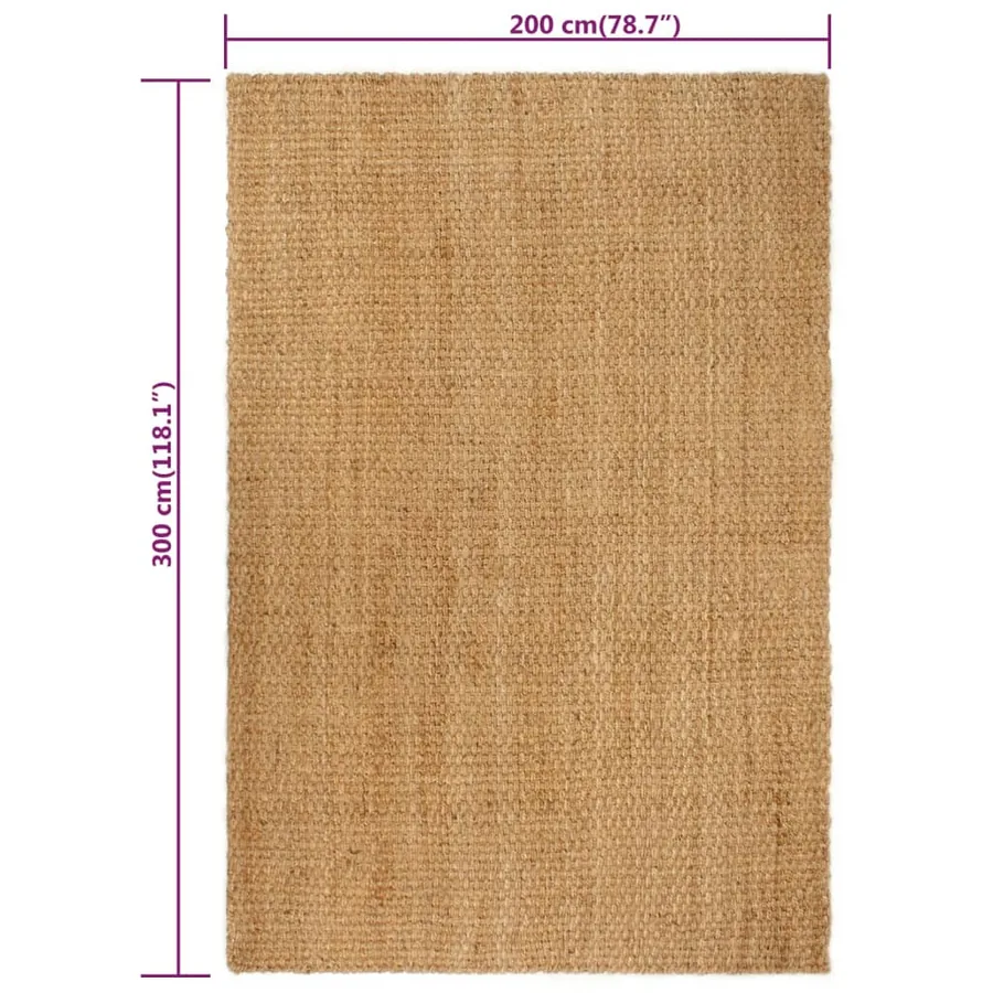 Tapis rectangulaire Naturel 200x300 cm Jute - 6