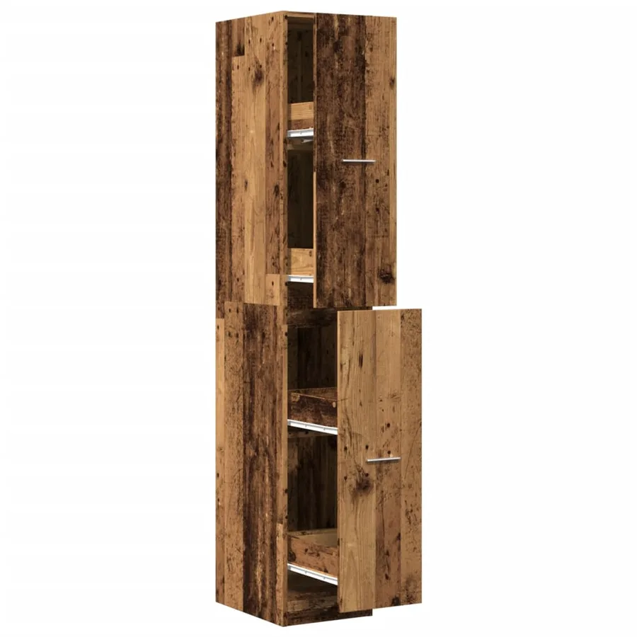 Armoire d'apothicaire vieux bois 30x41x174,5 cm bois ingénierie - 2
