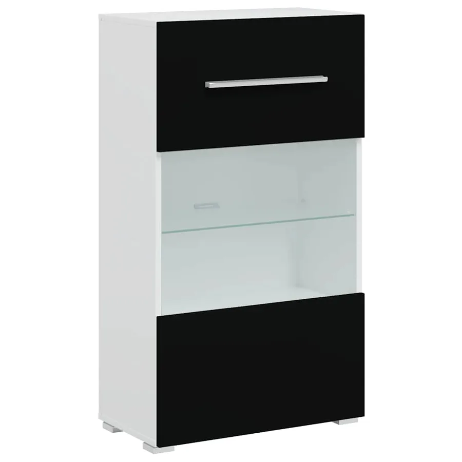Meubles TV avec lumière LED 5 pcs noir mat bois d'ingénierie - 7