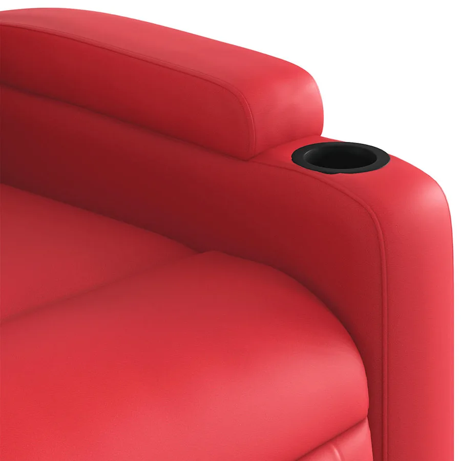 Fauteuil inclinable de massage Rouge Similicuir - 11